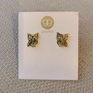 Gorjana 1/2” OWL 🦉 14k Gold Plated Earings Authentic Retail $58